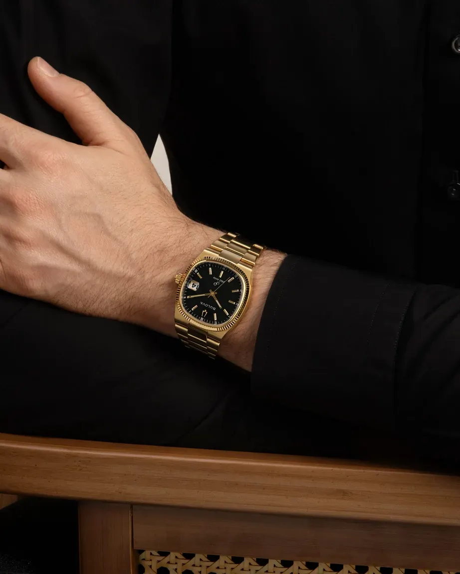 Black Dial Stainless Steel Bracelet Super Seville 97B246 | Bulova